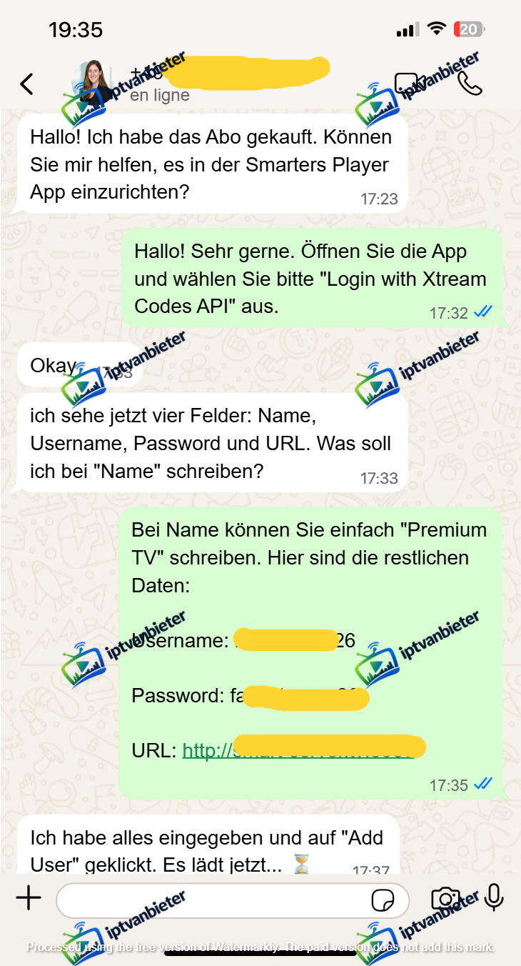WhatsApp IPTV Xtream Codes Setup Smarters Player